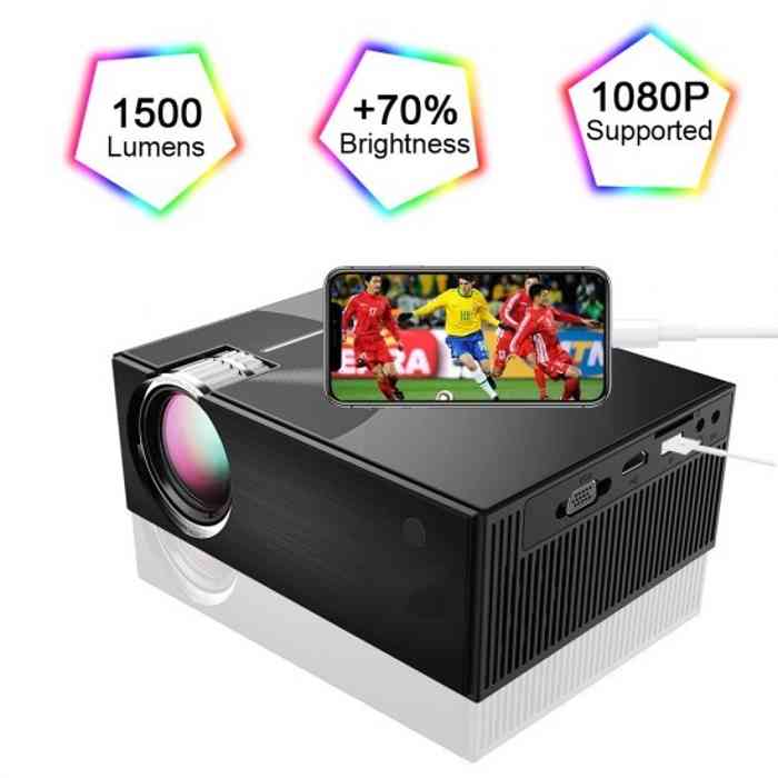 CHEERLUX C7 LCD 1500 LUMENS HOME THEATER MINI PROJECTOR WITH WIFI